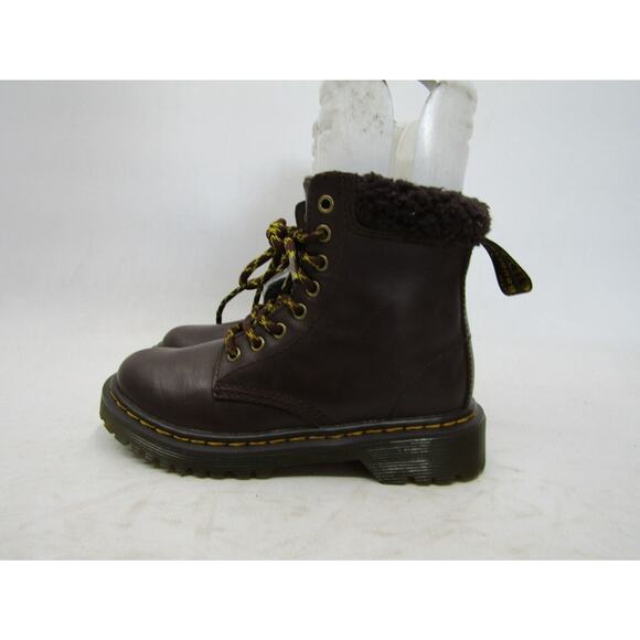 EUC Dr Martens Little Kids Youth Sz 12 M Brown Leather Zip 8 Eye Ankle Boots - Picture 1 of 11